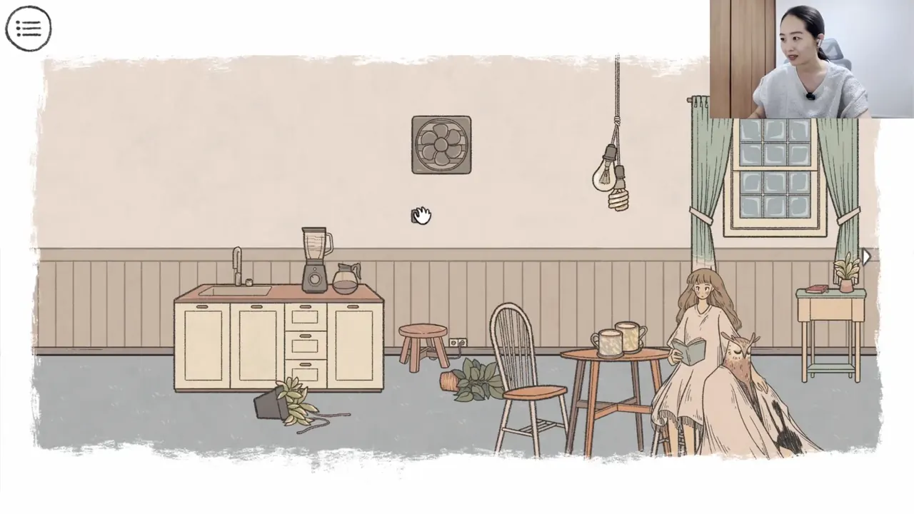 Narrating in Japanese while playing a quiet, illustrated game